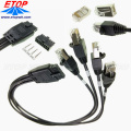 Geformte Mikro-Fit-Stecker zum Splitter RJ45-Kabel