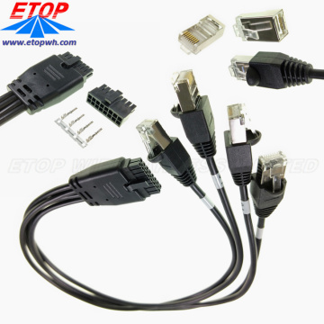 Gegoten micro-fit connectoren met Splitter RJ45-kabel