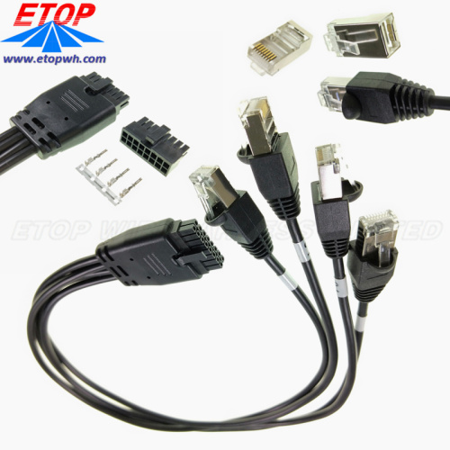 Gjutna mikro-fit-kontakter till splitter RJ45-kabel