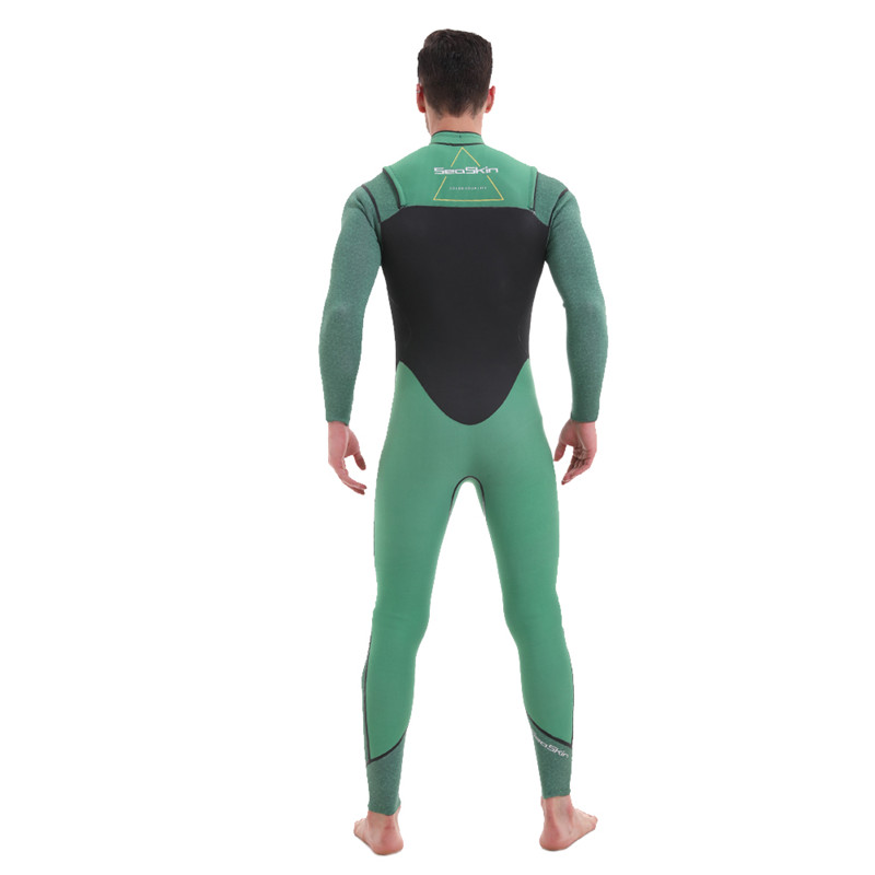 सीस्किन 3/2 मिमी लंबी आस्तीन छाती जिपर सर्फिंग wetsuits