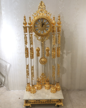 Luxury Vintage Standing Floor Clock, 1.8m Tall Crystal Golden Grandfather Clock