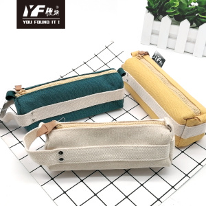 Custom Color contrast​ fashion style canvas Pencil Case & bag multifunctional bag