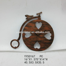 rusty metal bike clock for wall decoration, cheap clock