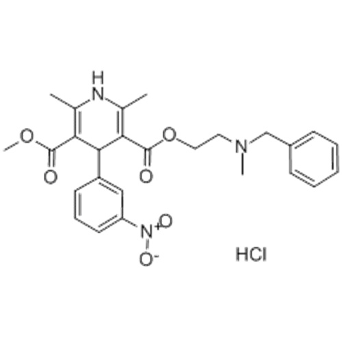 3,5- 피리딘 디카 르 복실 산, 1,4- 디 하이드로 -2,6- 디메틸 -4- (3- 니트로 페닐)-, 3- 메틸 5- [2- [메틸 (페닐 메틸) 아미노] 에틸] 에스테르, 히드로 클로라이드 (1 : 1 ) CAS 54527-84-3