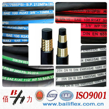 smooth surface wire braid SAE 100 R1 R2 industrial hose for oil