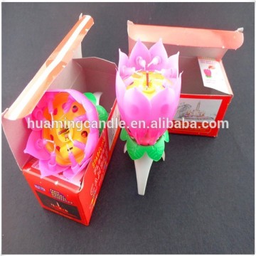 Lotus Flower Happy Birthday Cake Candle