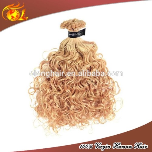 Wholesale Human Hair blonde brazilian tight curly hair bundles weaving
