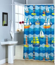 sea boat children Fashion Shower Curtain 100%Poly Waterproof Shower Curtain