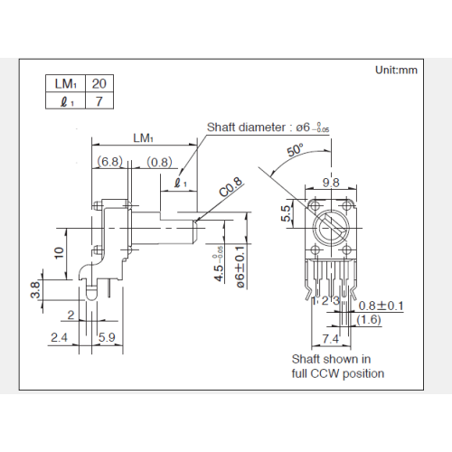 Rk09k serie Draaipotentiometer