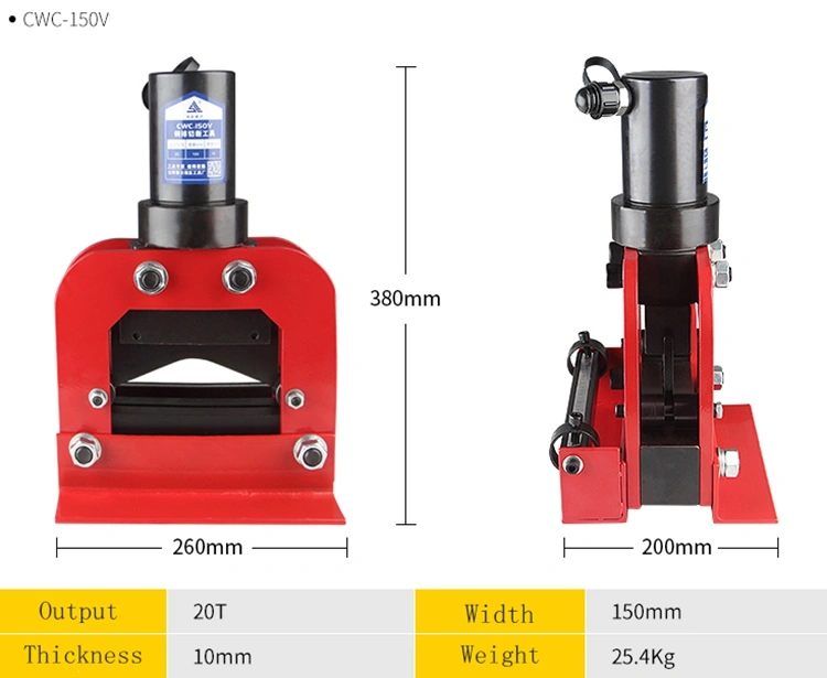 Igeelee Hydraulic Bubar Cutting Tool Copper Cutting Tool Hydraulic Copper Cutter 10mm Thickness Hydraulic Busbar Cutter Cwc-150V