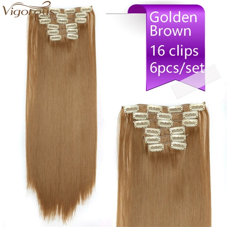 Vigorous Clip in Hair Extensions Drawstring Ponytail With Clip In Synthetic Hair Extension Women Hairpiece Straight Wrap