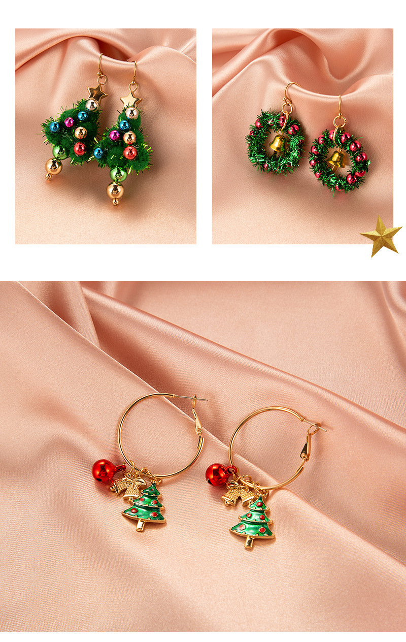 Ornaments Creative Christmas Tree Earrings Simple Snowman Bell Earrings Christmas Decorated Earring For Ladies