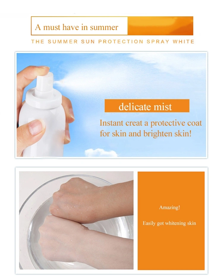 OEM Private Label Organic Body and Face Waterproof Whitening SPF 50 Sunscreen Spray Face Oil Rose Petals Toner