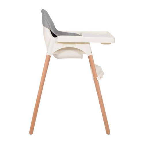 Chaise haute 2 en 1 pour bébé avec pieds en hêtre