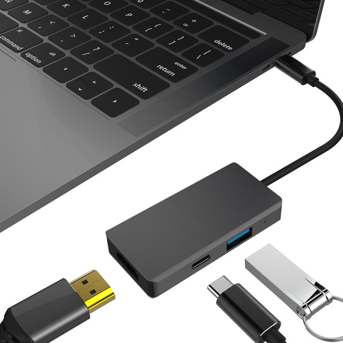 Portable 3 in 1 USB-C Hub Adapter HDMI