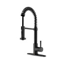 Brass Spring Multifunctional Pull Down Kitchen Black Faucet