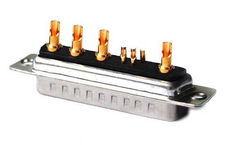 D-SUB 9W4 Power Male Connector Straight Solder Type