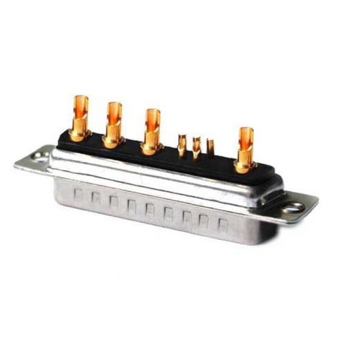 Conector macho de alimentación D-SUB 9W4 Tipo de soldadura recta