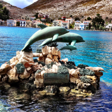 High quality large brass dolphin statue