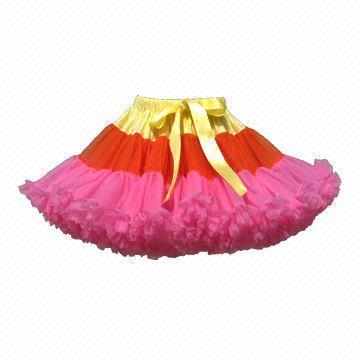 OEM pettiskirts, made of finest nylon chiffon, adjustable waist band, satin bow trim at waist