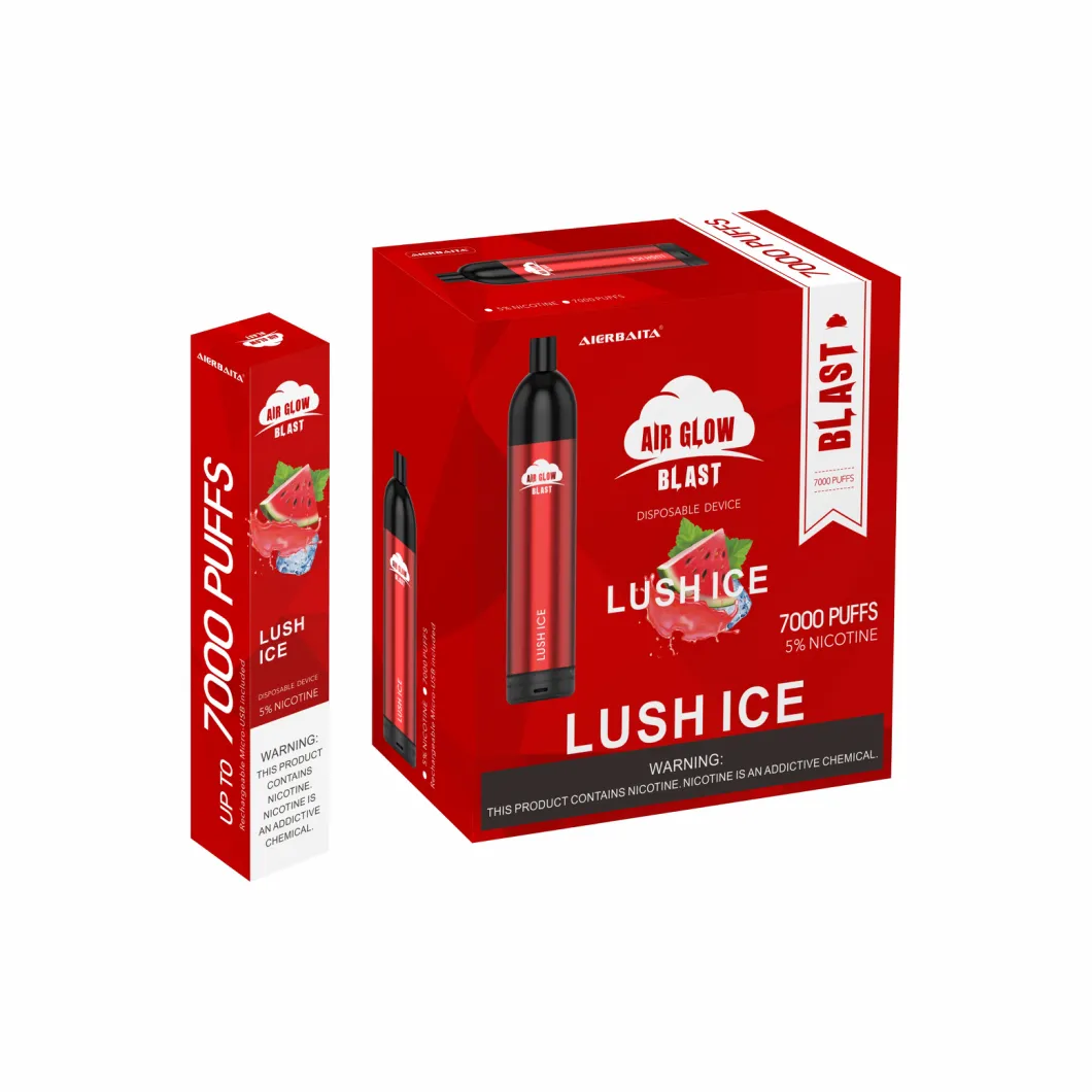 Custom Disposable Vape Pods Vaporizer Pen Popular Air Glow Blast 7000 Puffs Electronic Cigarette
