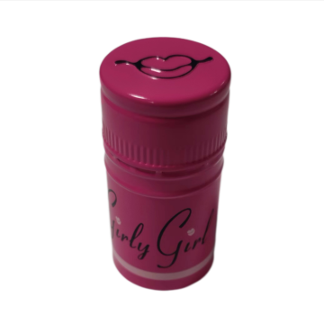 Pink wine closure embossed screw cap