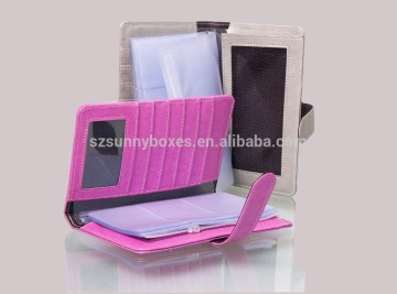 Pink Leather Business card id cards cell phone credit card holder