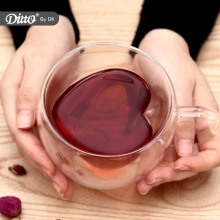 Heart Shape Coffee Tea Cup Double Walled