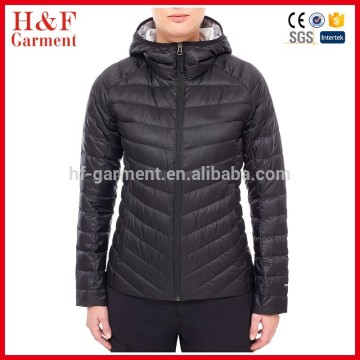 Military down jacket female fashion custom winter jacket black foldable