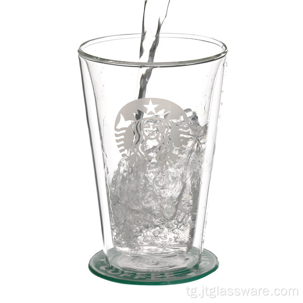 OEM фармоишии Borosilicate Double Wall Glass Cup