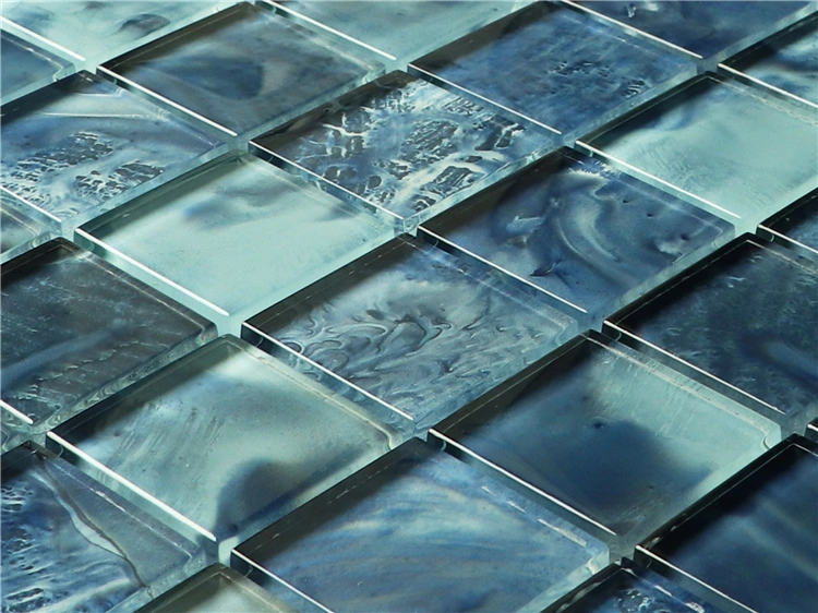 Blue Blending Crystal Glass Mosaic Tile for Pool