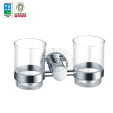 bathroom double glass cup holder