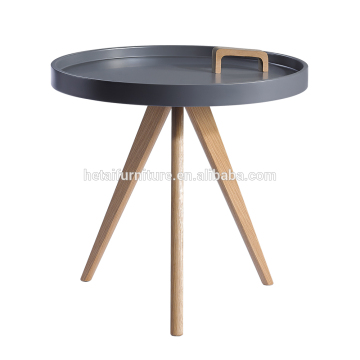 Soild Wood Leg Cool Grey Color Tray Table