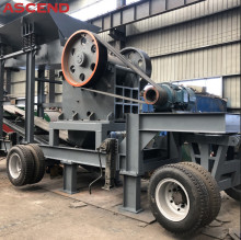 Mobile trailer stone diesel engine jaw crusher machine