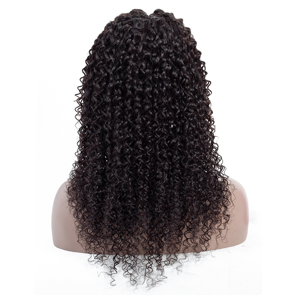 12 14 16 18 inch kinky curly human hair wig with closure lace closure wig