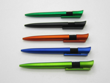 new plastic spring click ball pen