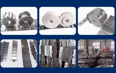 High quality stainless steel flat top as slat conveyor chain with plate
