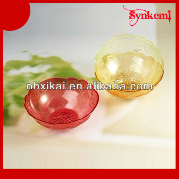 Clear plastic decorative fruit bowl