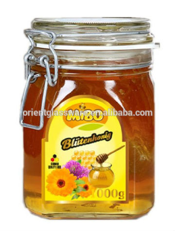 Durable 1KG Glass honey storage jar