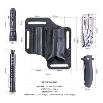 Genuine Leather Multitool Sheath for V40 Nextorch - 2 Way Wearing EDC Holster