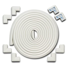 SIKYBABY White Rubber Padded Glass Table Edge Corner Protectors for Kids