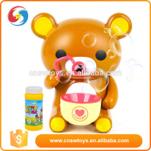 kids plastic bubble toys Automatical cartoon bear blow bubbles