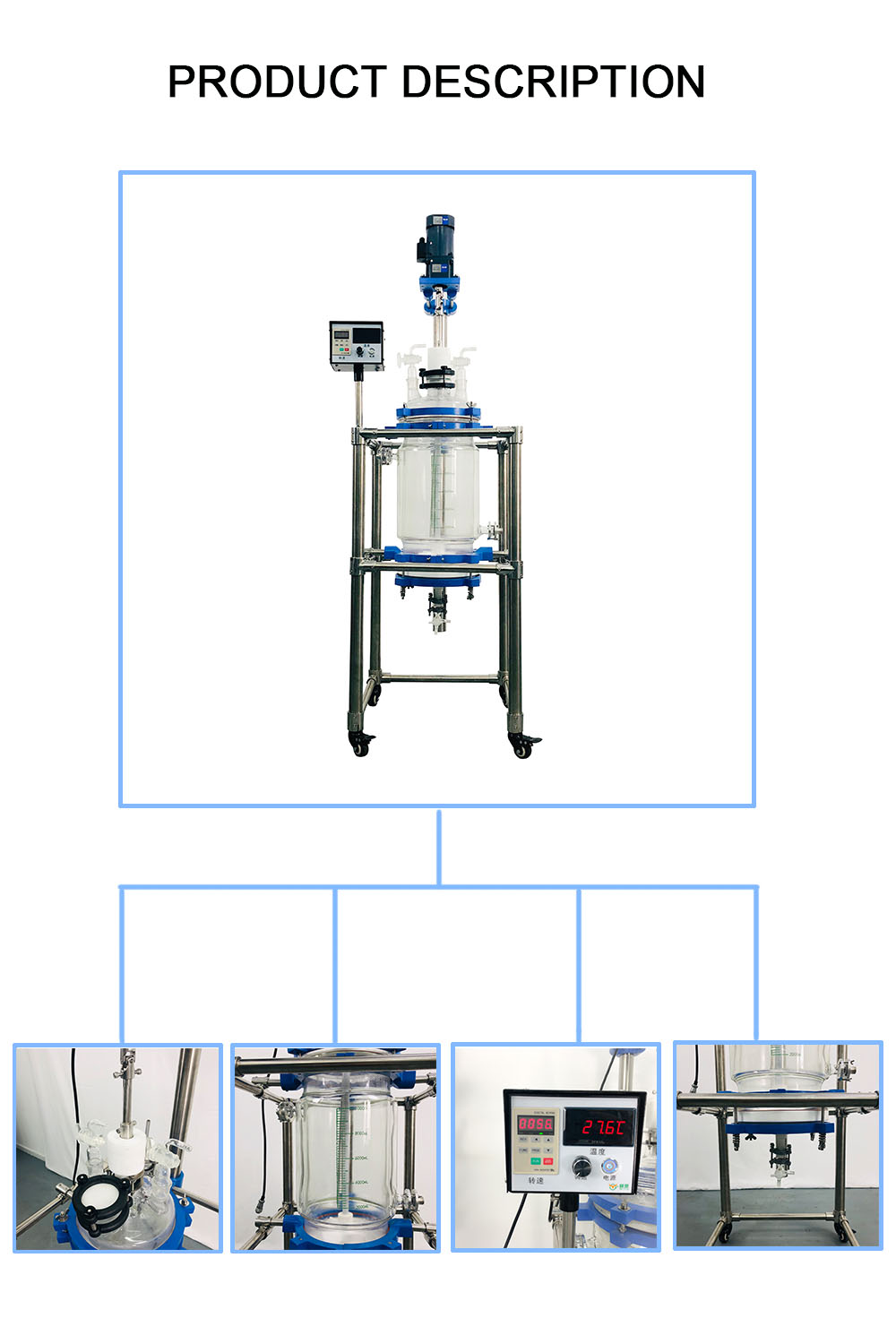 10L Hot sale Chemical Glass Reactor with filter function
