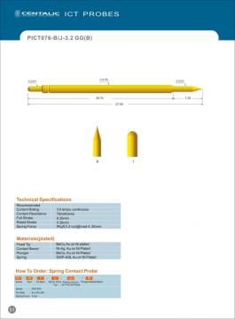 Pogo Pin Test Probe PICT076 for PCB Assembly Inspection