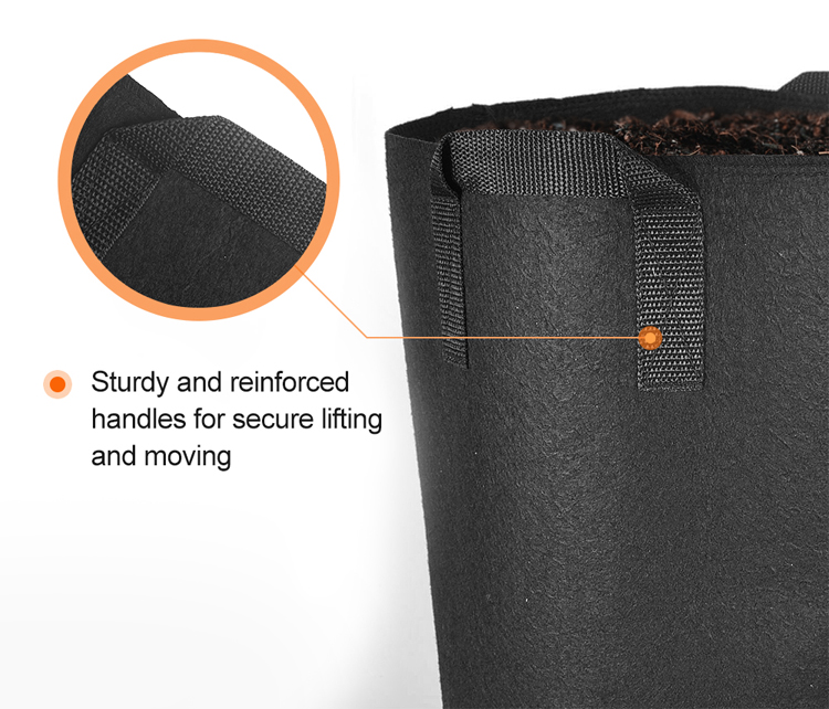Factory stock 1-400 gallon All Size Non woven Plant Fabric Pots Grow Bags with Handles planting bags