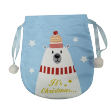 Mini christmas white bear pattern candy gift bag