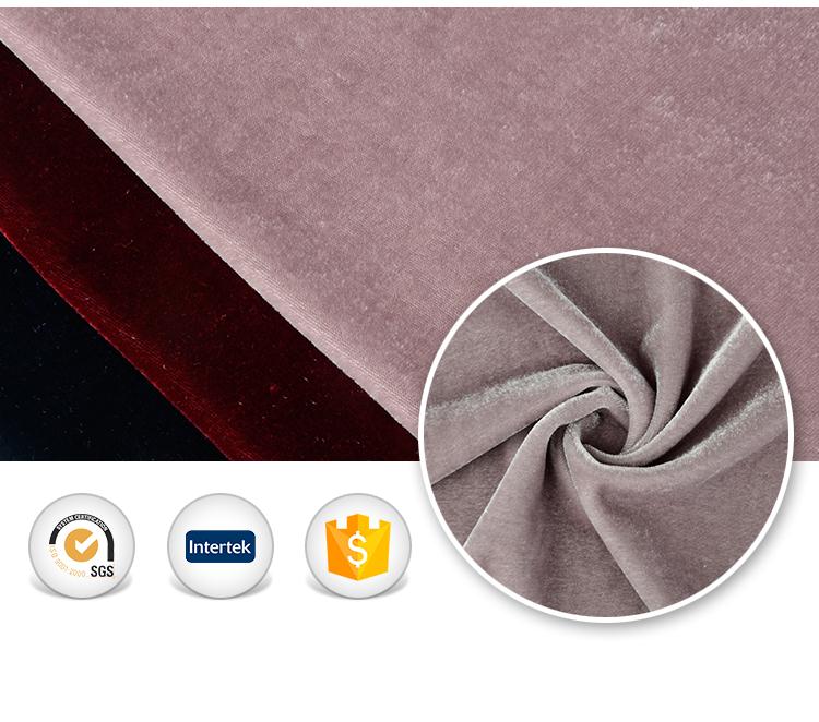 Scholl Supply Wholesale Elastic Cushion Soft Fabric China Velvet Red Black Velour Fabric Plain Dyed Knitted 68d FDY 40d SP Weft