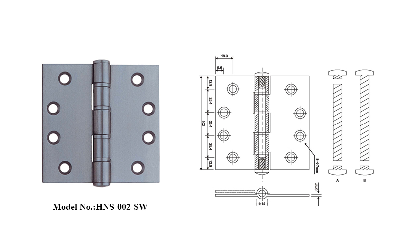 Satin Finish Stainless Steel Door Hinges