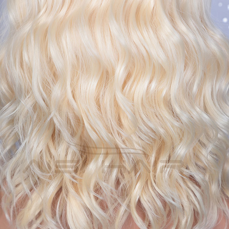Aisi Hair 16 Inch Medium Long Body Wave Blonde Wig Long Wavy Swiss Lace Wig Synthetic Lace Frontal Hair Wigs For Black Women