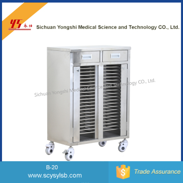 Stainless Steel Cart/Trolley for medical record holder